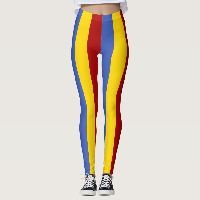 Legging Cores de Sinalizador Nacional Eswatini Verticais (Frente)