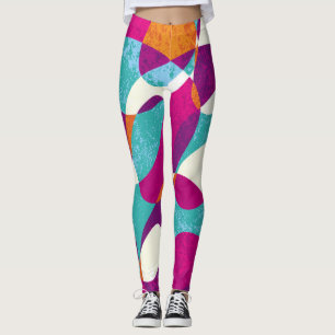 Legging Cores diferentes, coleção de padrões de colheita.