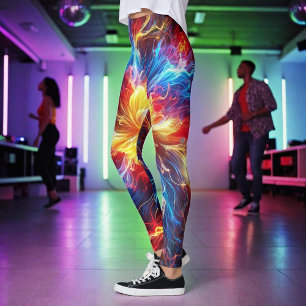 Legging Cores do Brilho de Relâmpago Elétrico