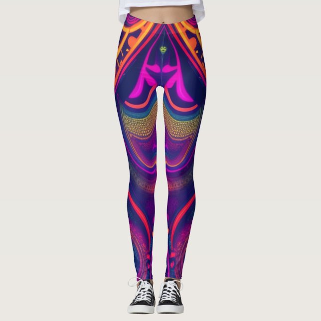 Legging cores e linhas dançantes (Frente)