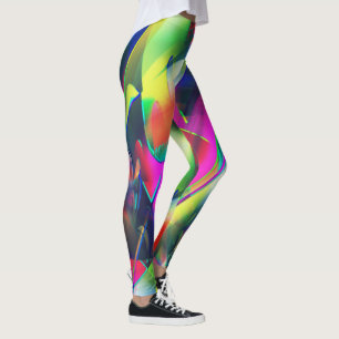 Legging Cores extravagantes de abstrato e formas de exibiç