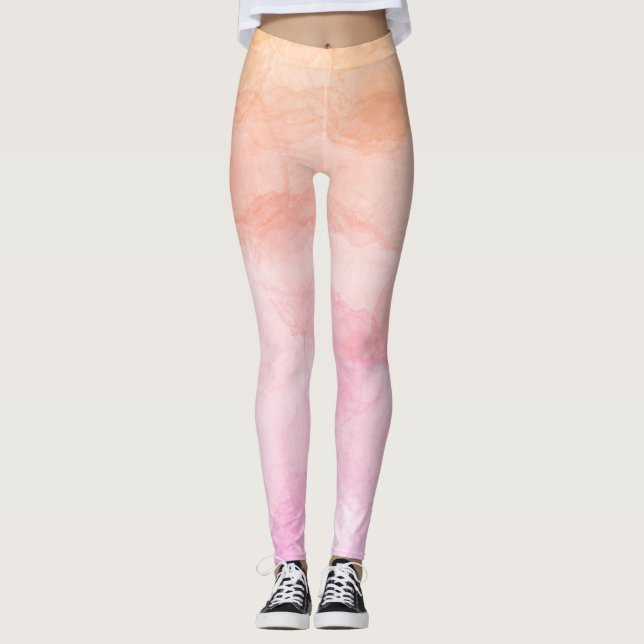 Legging Cores pastéis padrão artístico pintado aquarela (Frente)