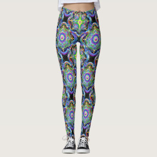 Legging Cores Psicodélicas Universas de Mandala