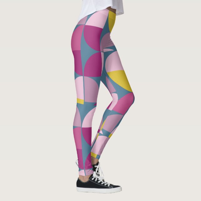 Legging cores roxas e rosa psicodélicas suaves de meados d (Direita)