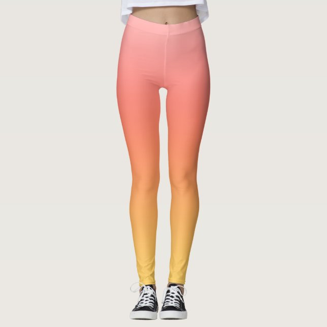 Legging Cores simples - Amarelo a Rosa Mistura (Frente)