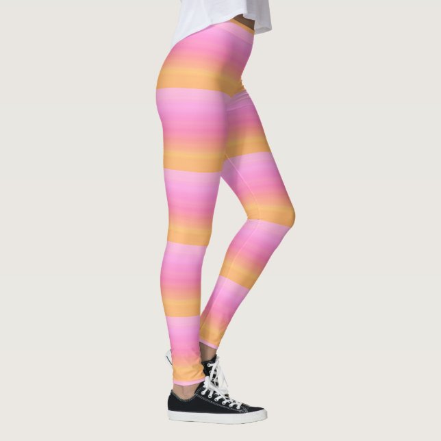 Legging Cores solares tropicais cor-de-rosa e laranja (Direita)