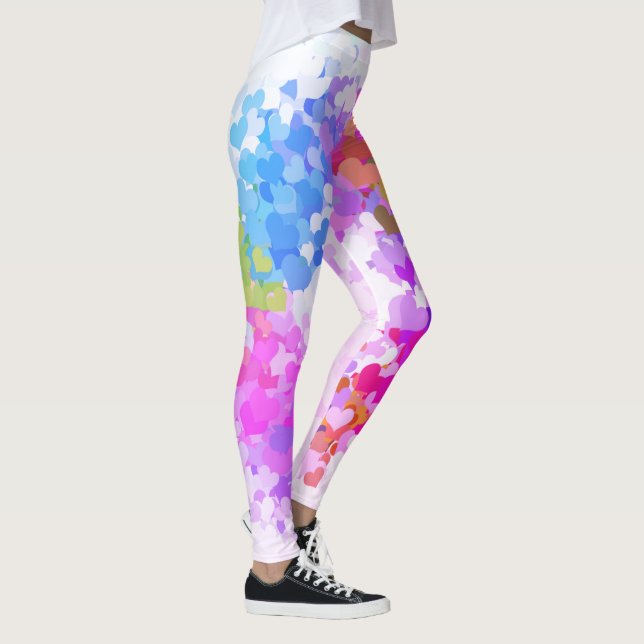 Legging Cores Vermelhos Amarelos Modelo cor-de-rosa azul-r (Direita)