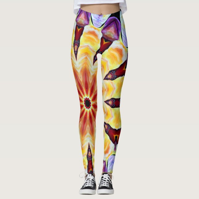 Legging Cores Vibrantes Artdeco Geométricas Retro (Frente)