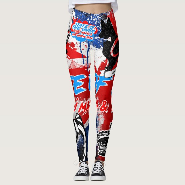 Legging Corgi & as caneleiras de Union Jack (Frente)