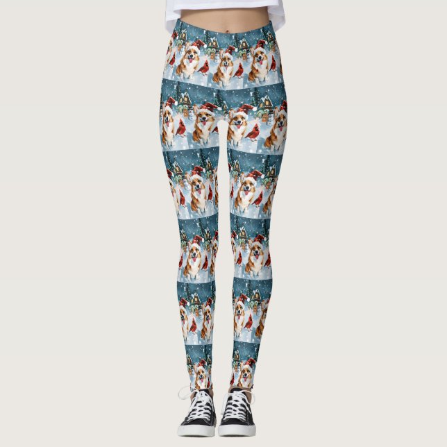 Legging Corgi Winter Wonderland Christmas Joy (Frente)