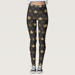 Legging Coroa Dourada Luxuosa da Rainha
