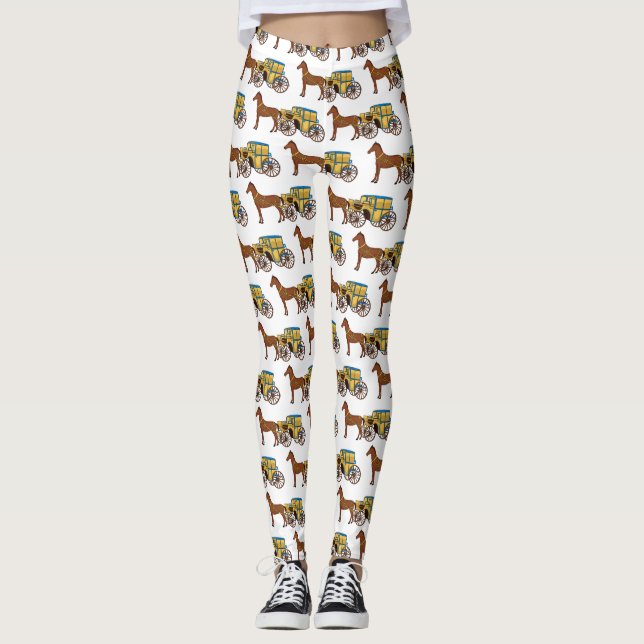 Legging Coroa e ilustração da carruagem real (Frente)