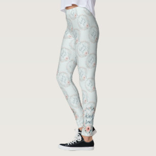 Legging Coroa Floral Alma Gentil Citação Aquarela