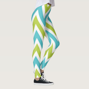 Legging Corredor Azul e Verde Moderno