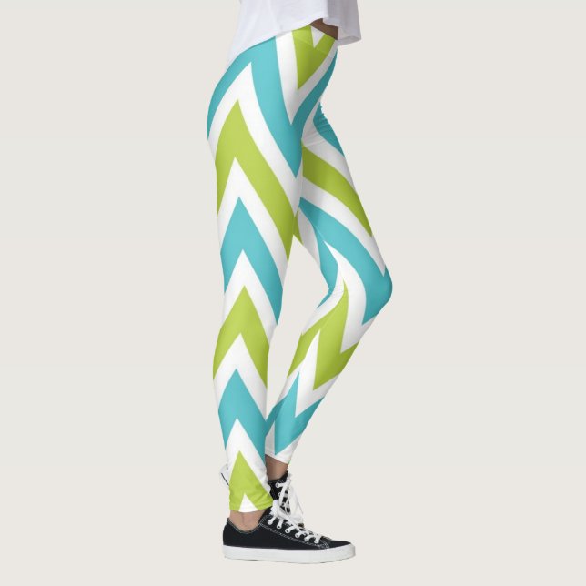 Legging Corredor Azul e Verde Moderno (Direita)