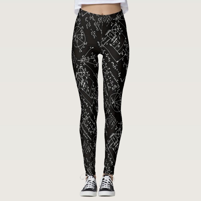 Legging Corredor da ioga das mulheres Geeky da matemática (Frente)