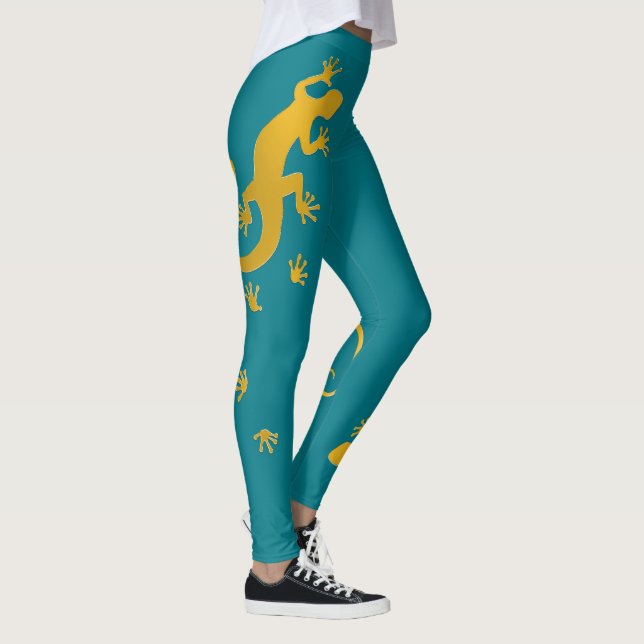 Legging Correndo o ouro da Gecko e o seu traseiro. & ideia (Direita)
