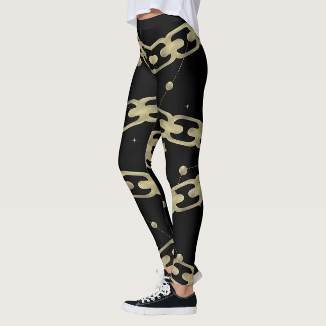 Legging Corrente de Ouro Falso Constellação Estrelas Lua (Esquerda)