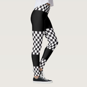 Legging Corrida de Carro / Padrão de Xadrez + seu backgr.