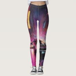 Legging Corrida noturna em Vibrant City