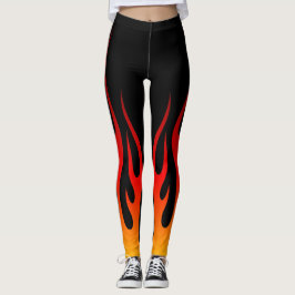 Legging Corrida Personalizada De Chamas De Rod Tradicional