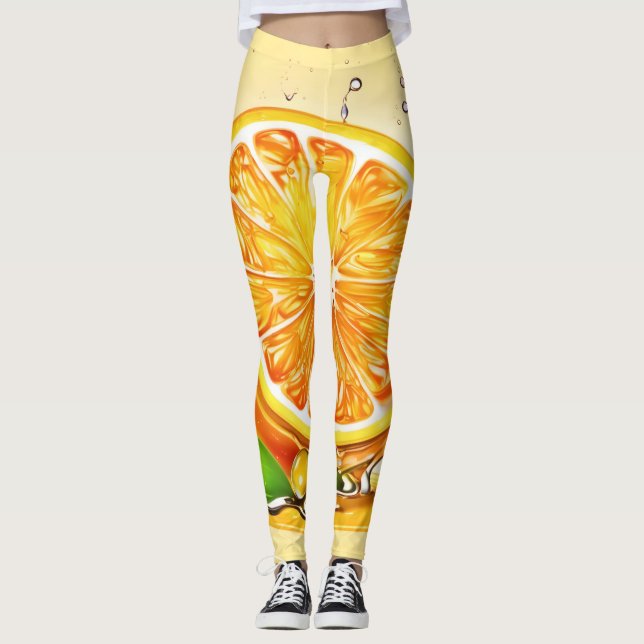 Legging Corte de Fatia Laranja (Frente)