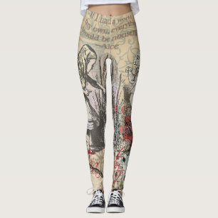Legging Cortina Clássica de Arte das Aventuras de Alice no