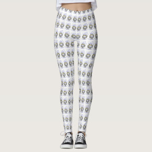 Legging Coruja azul pequena bonito