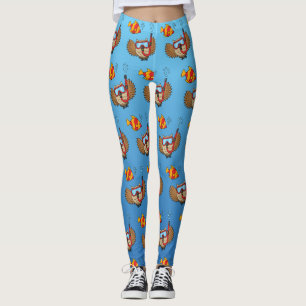 Legging Coruja com Máscara Snorkel e Peixes Tropicais