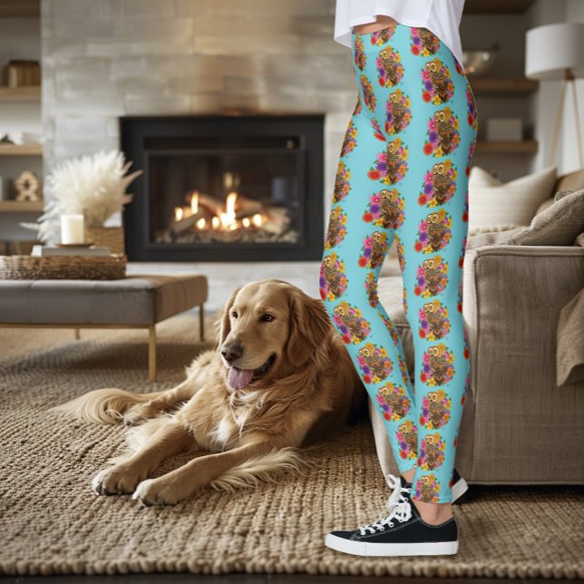Legging Coruja do Buquê da Flor (Criador carregado)