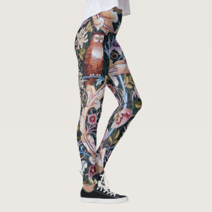 Legging Coruja e Flores, William Morris