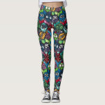 Legging Corujas Coloridas Lendo Padrões Bons Sem Olhos<br><div class="desc">Um design padrão de corujas lendo livros</div>