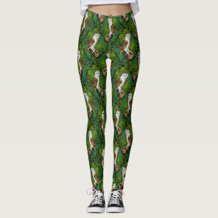 Legging Corujas, samambaias, carvalho e bagas