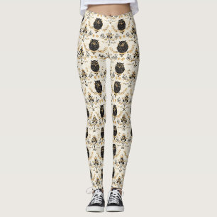 Legging Corujas Vintage & Padrão Botânico Floral (5)