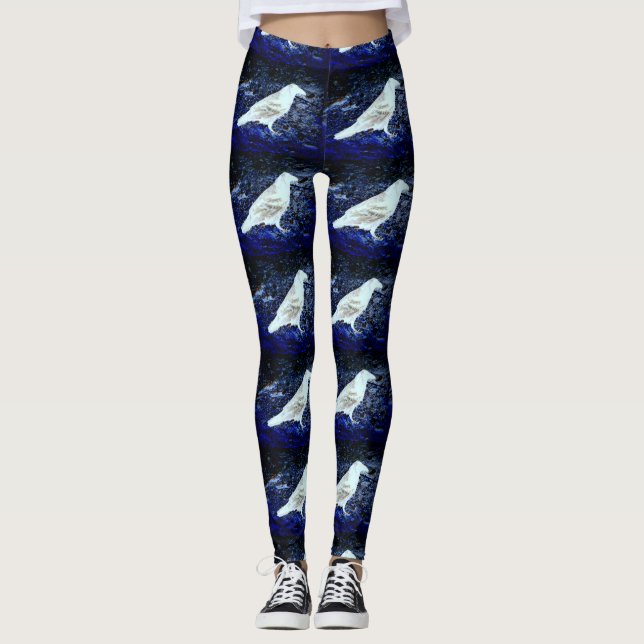 Legging corvos brancos azul-pretos (Frente)