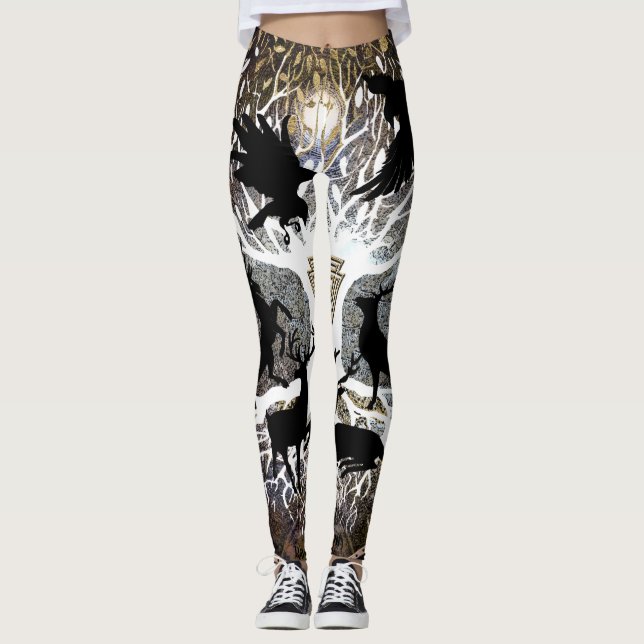 Legging Corvos de caneleiras de Odin (Frente)