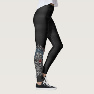 Legging Corvos de Odin e espadas Mitologia Viking EUA band