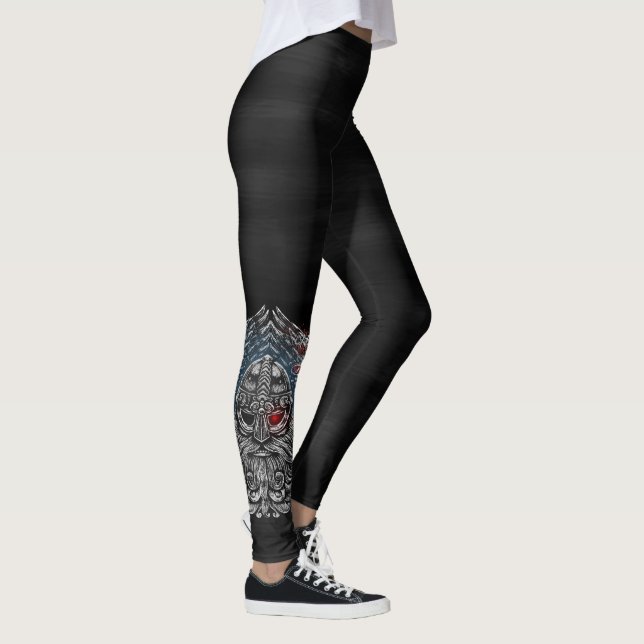 Legging Corvos de Odin e espadas Mitologia Viking EUA band (Direita)