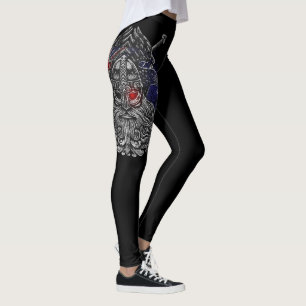 Legging corvos de Odin espadas Mitologia Viking bandeira d