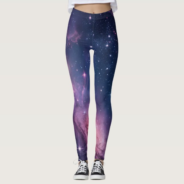 Legging Cosmic Nebula Seamless Pattern for All-Over Print  (Frente)