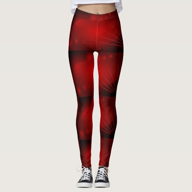 Legging Cósmico Preto e Vermelho (Frente)