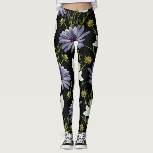 Legging Cosmos Daisy Floral Collage Sem Sede
