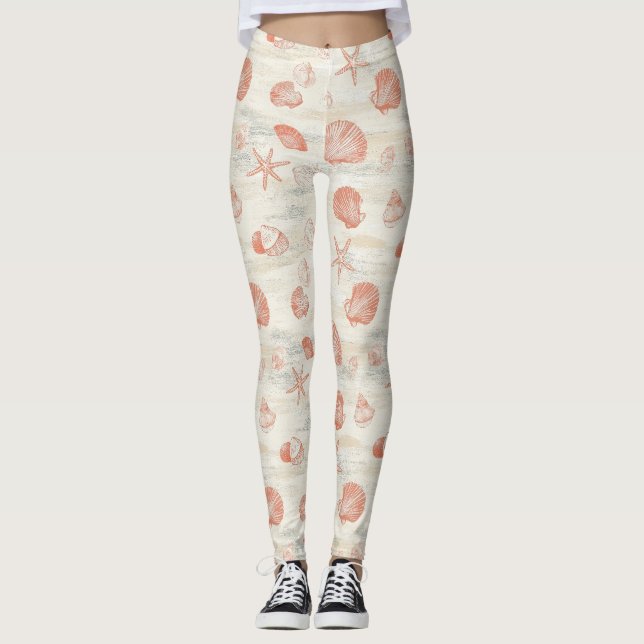 Legging Costeira russa - Conchas, Starfish, Recife (29) (Frente)
