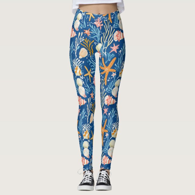 Legging Costeiro Russo - Capas de foca, Starfish, Recife ( (Frente)