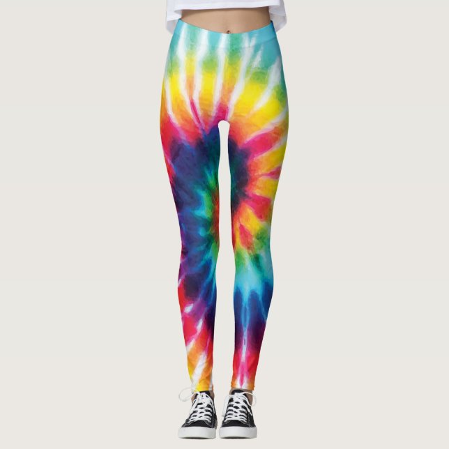 Legging Costume Colorido Rainbow Tie Dye (Frente)