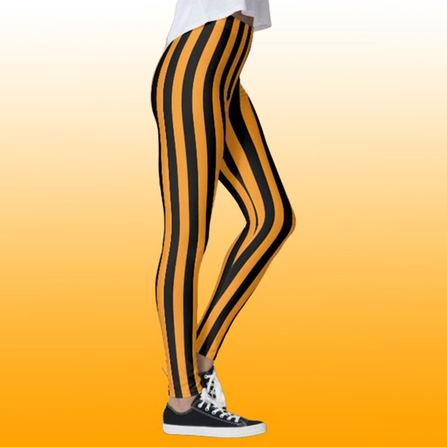 Legging Costume de Dia das Bruxas em Laranja e Preto (Criador carregado)