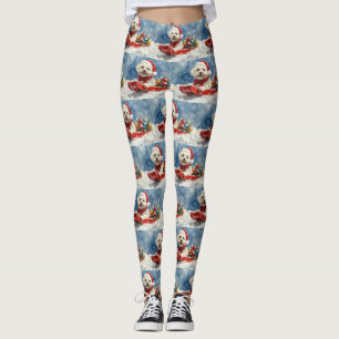 Legging Coton De Tulear em Trenó Deixe Nevar Natal