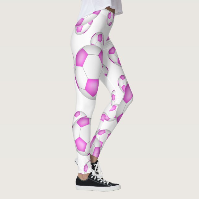 Legging cotovelos cor-de-rosa e esferas brancas (Direita)