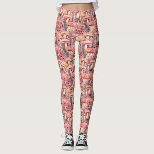 Legging Cottagecore Aquarela Cogumelo & Botânica Florestal