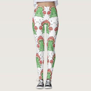 Legging cottagecore sapos e cogumelos